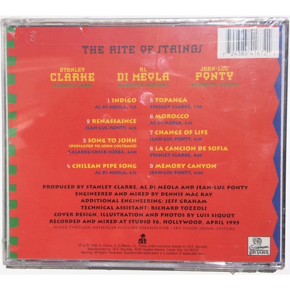 Rite of Strings by Stanley Clarke CD 1995 I.R.S. Records UPC 724383416721 - Picture 4 of 4